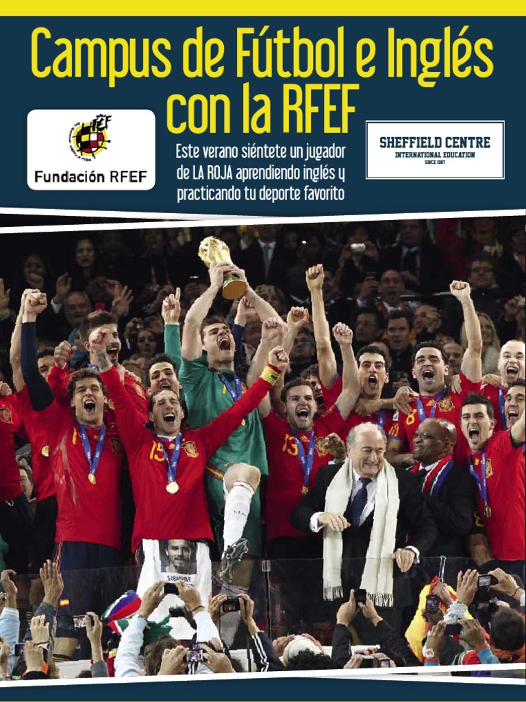 Folleto Campus Futbol+Ingles RFEFSheffield Asociación de Futbol
