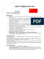 Syarat Pembuatan Visa China