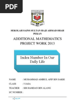 Additional Mathematics Project Work 2013 (PAHANG)