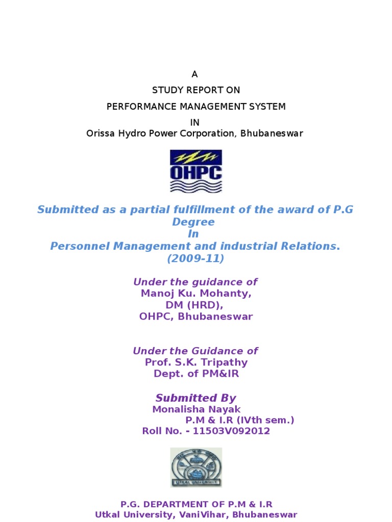 Performance Management at OHPC, Bhubaneswar | PDF | Performance ...