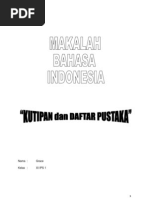 Download Makalah tentang Kutipan dan Daftar Pustaka by Grace Naomi Christina SN144846689 doc pdf