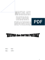 Makalah Tentang Kutipan Dan Daftar Pustaka