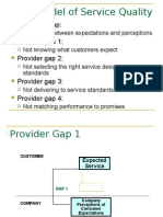 Gaps Model of Service Quality: Customer Gap: Provider Gap 1: Provider Gap 2