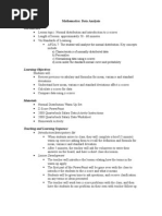 Data Analysis Lesson Plan