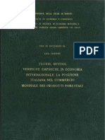 Teorie, Metodi, Verifiche empiriche in Economia Internazionale: la posizione italiana nel commercio mondiale dei prodotti forestali. Ottobre 1995
