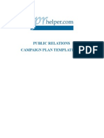 Public Relations Campaign Plan Template PRO