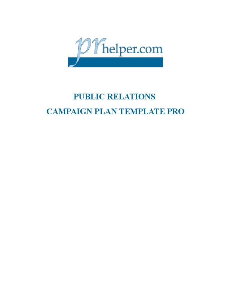 Public Relations Campaign Template | PDF | Mass Media | Public Relations
