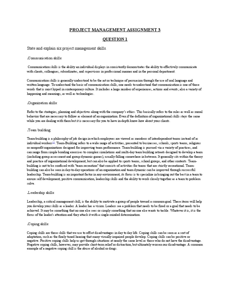 Project management assignments pdf picture