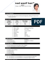 Muhammad Wasif Hanif: Degree Year Percentage Board/ University