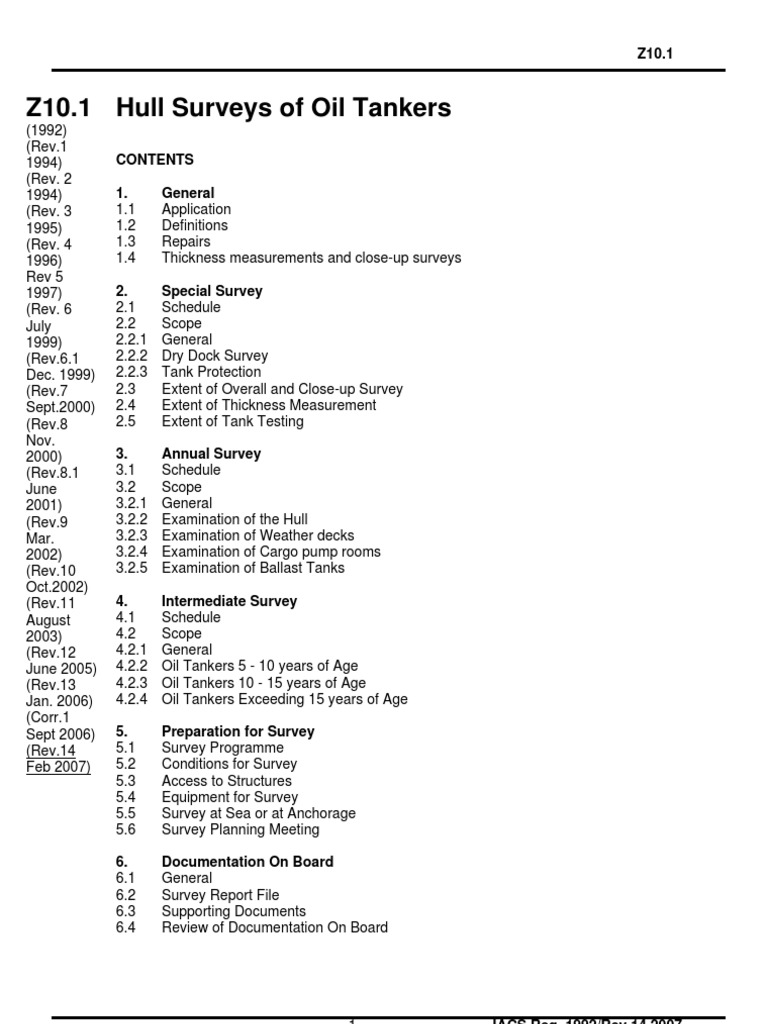 Hull Survey Requirements for Oil Tankers | PDF | Surveying | Ships