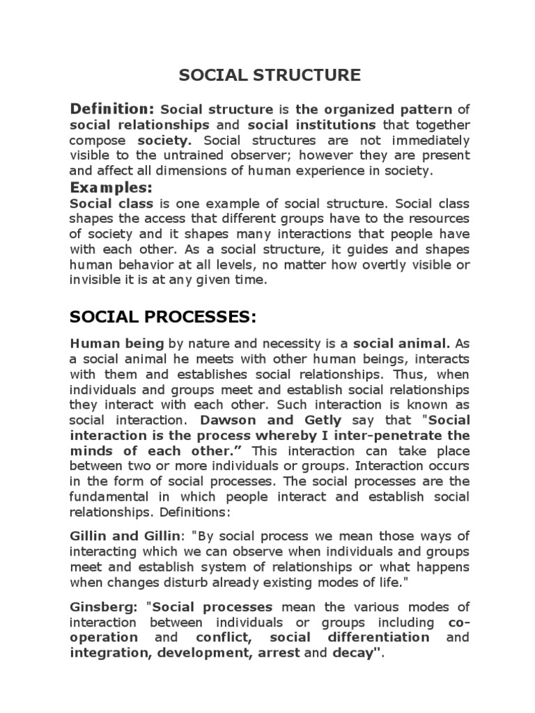 thesis on social structure
