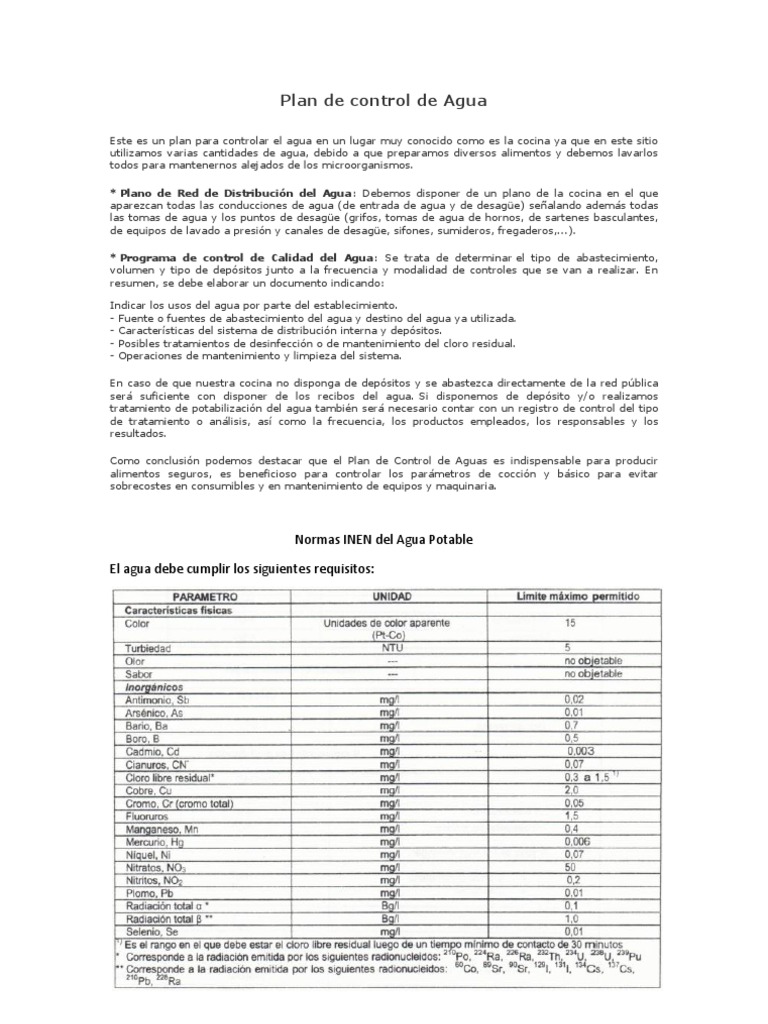 Plan de Control de Agua PDF