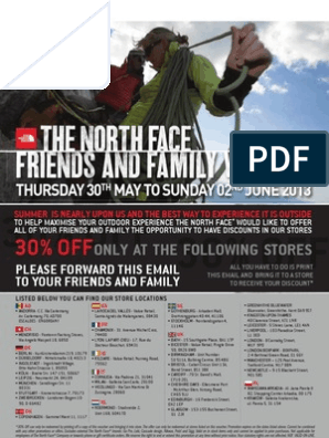 north face friends and family discount