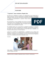 30-05-2013 Boletín 012 'Ya ganamos', apoya ciudadanía a Rogelio Ortiz.