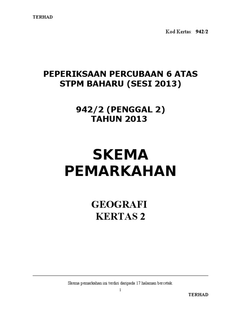 Skema Percubaan Geo Penggal 2A  PDF