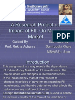 A Research Project On Impact of FII: On Money Market
