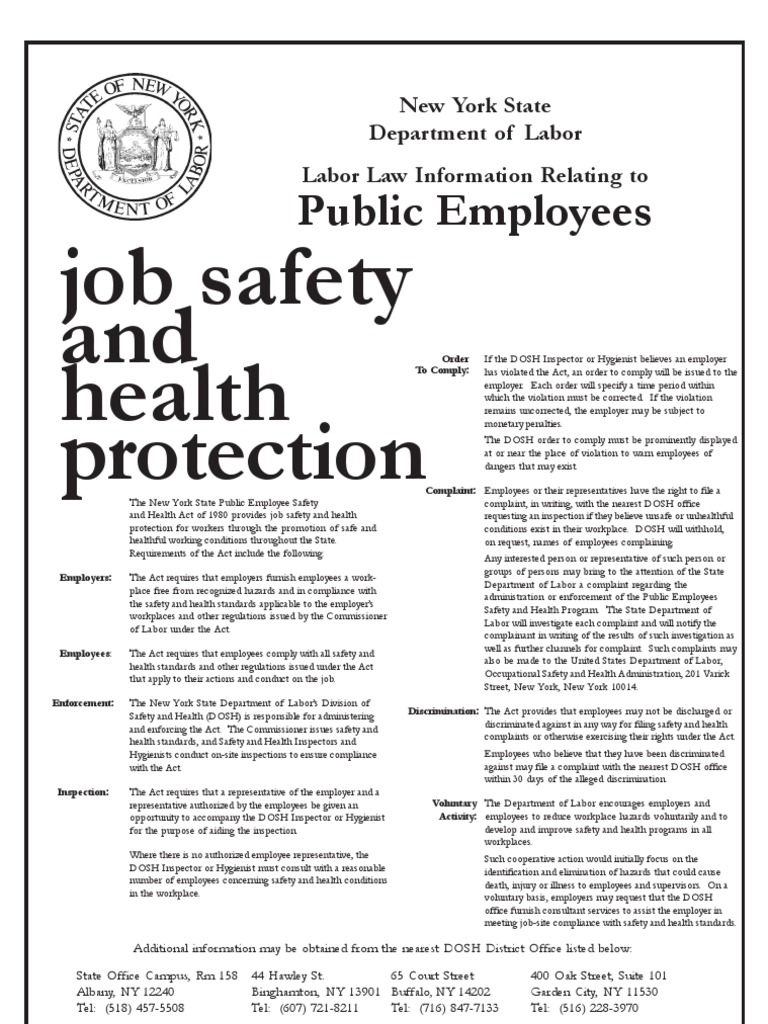 New York State Job Safety PDF Occupational Safety And Health
