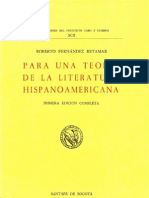 Para Una Teoría de La Literatura Hispanoamericana - Roberto Fernandez