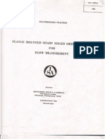 ISA RP3.2 (1960) Flange Mounted Sharp Edged Orifice Plate For Flow Measurement