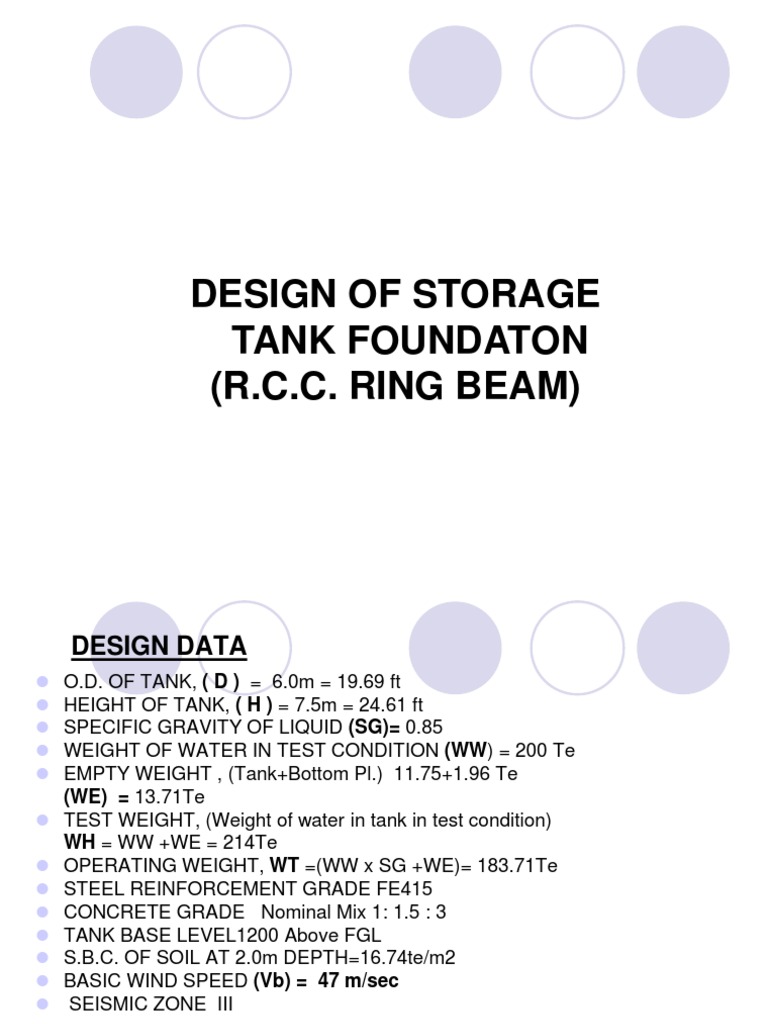 Storage Tank Foundation Design Guide | PDF