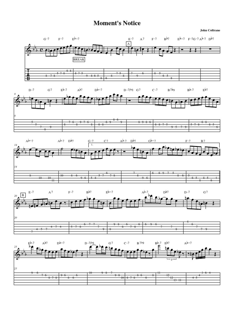 Moments Notice With Tab | PDF | Compositions musicales | Musicologie