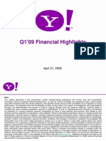 Yahoo Q1 2009 Earnings Slides - 4/21/09