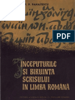 Începuturile Şi Biruinţa Scrisului În Limba Română - Petre P. Panaitescu