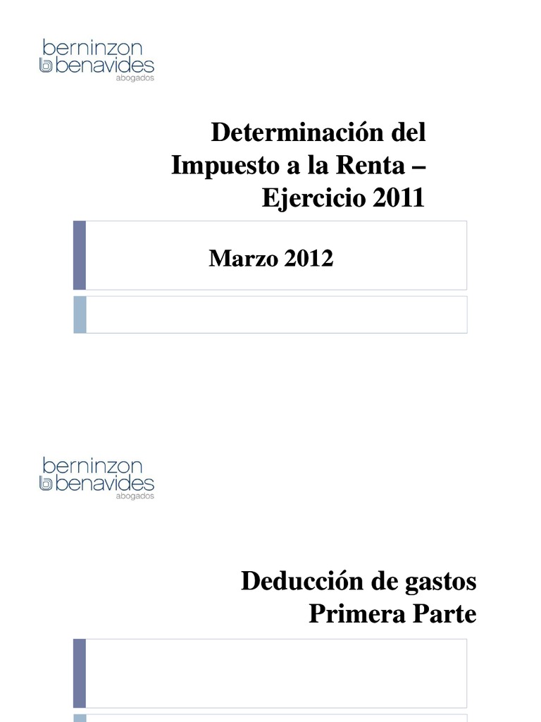 Determinación Del Impuesto A La Renta | PDF