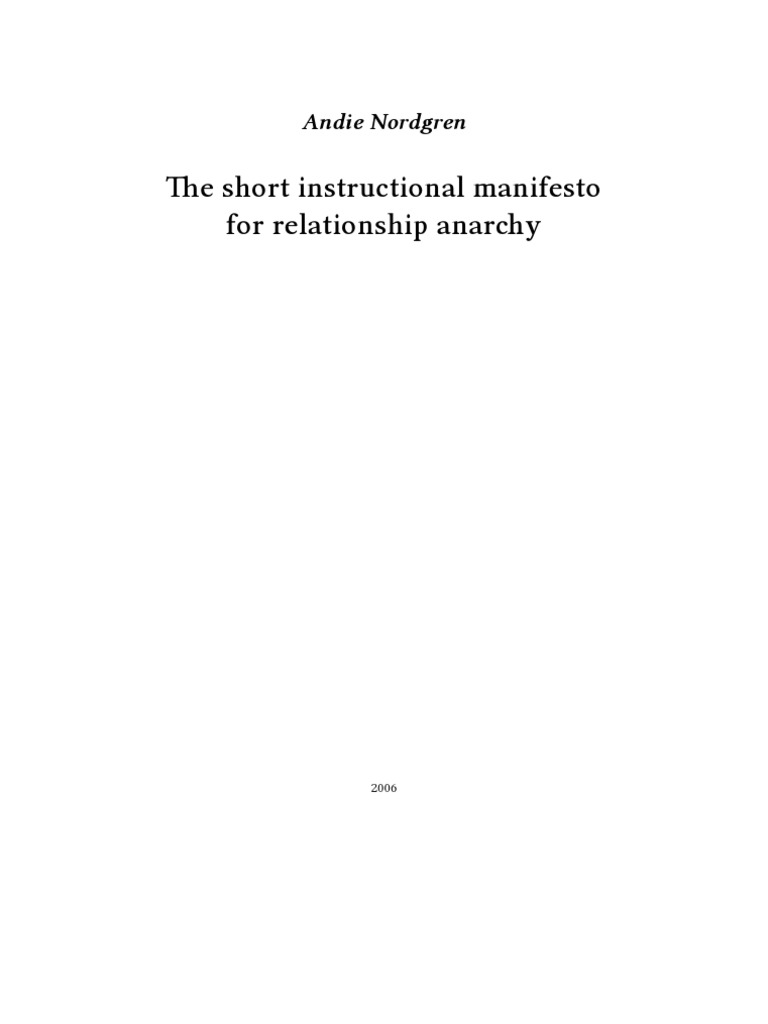 Andie Nordgren The Short Instructional Manifesto For Relationship