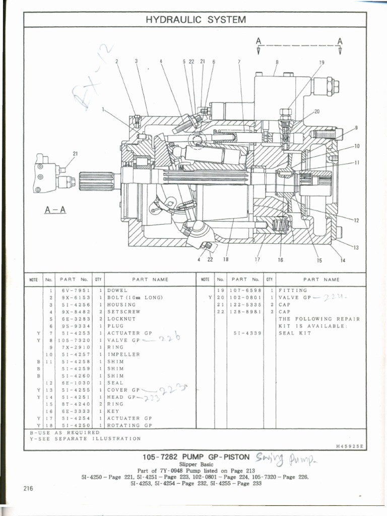 Hydraulic Pump Parts and Diagrams | PDF