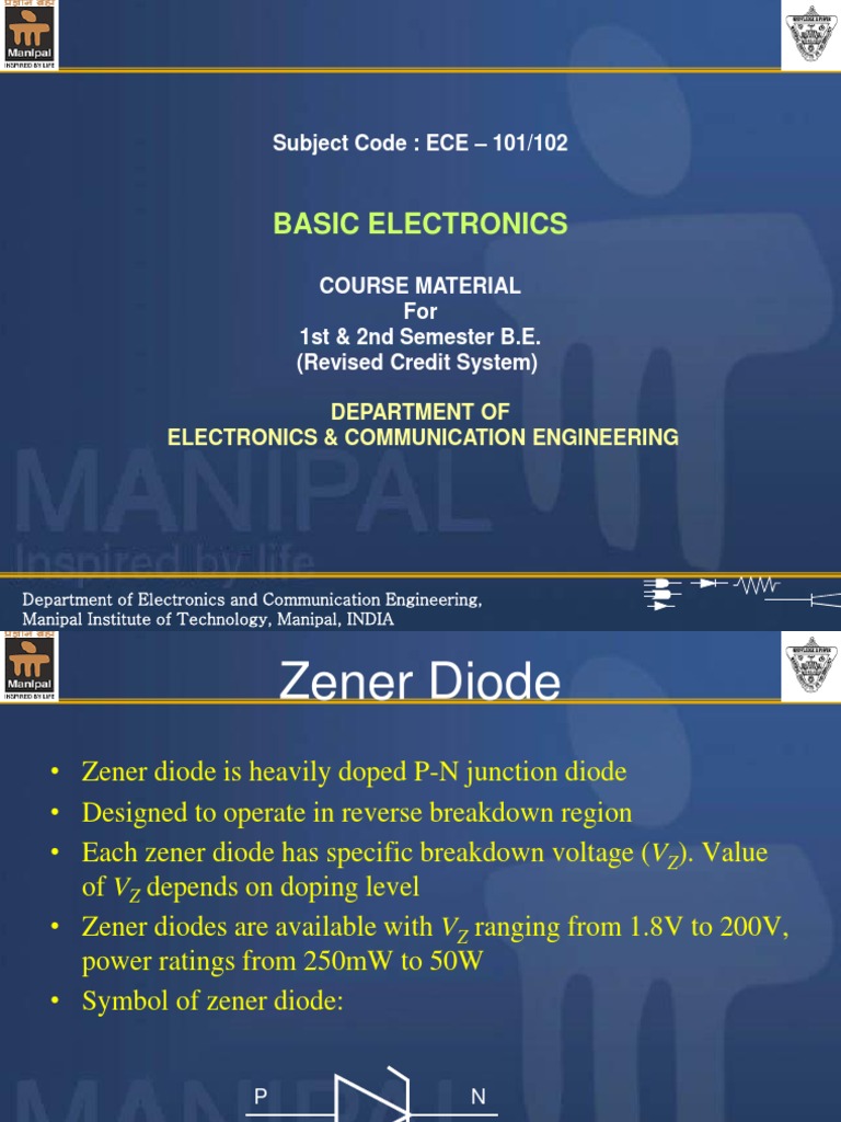 Zener Diode Characteristics and Circuits | PDF | P–N Junction | Diode