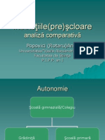 Instituţiile(pre)şcloare comparatie