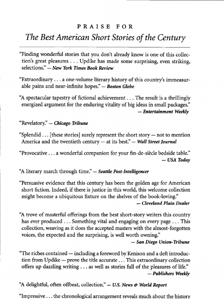 Best American Short Stories of The Century | PDF