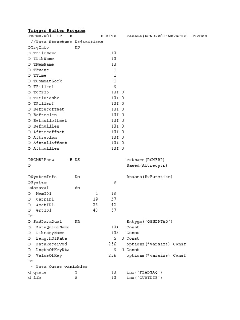 Trigger Buffer Program | PDF