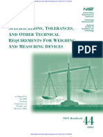 NIST-HDBK-44 - 2004 Specifications, Tolerances, and Other Technical Requirements For Weighing and Measuring Devices