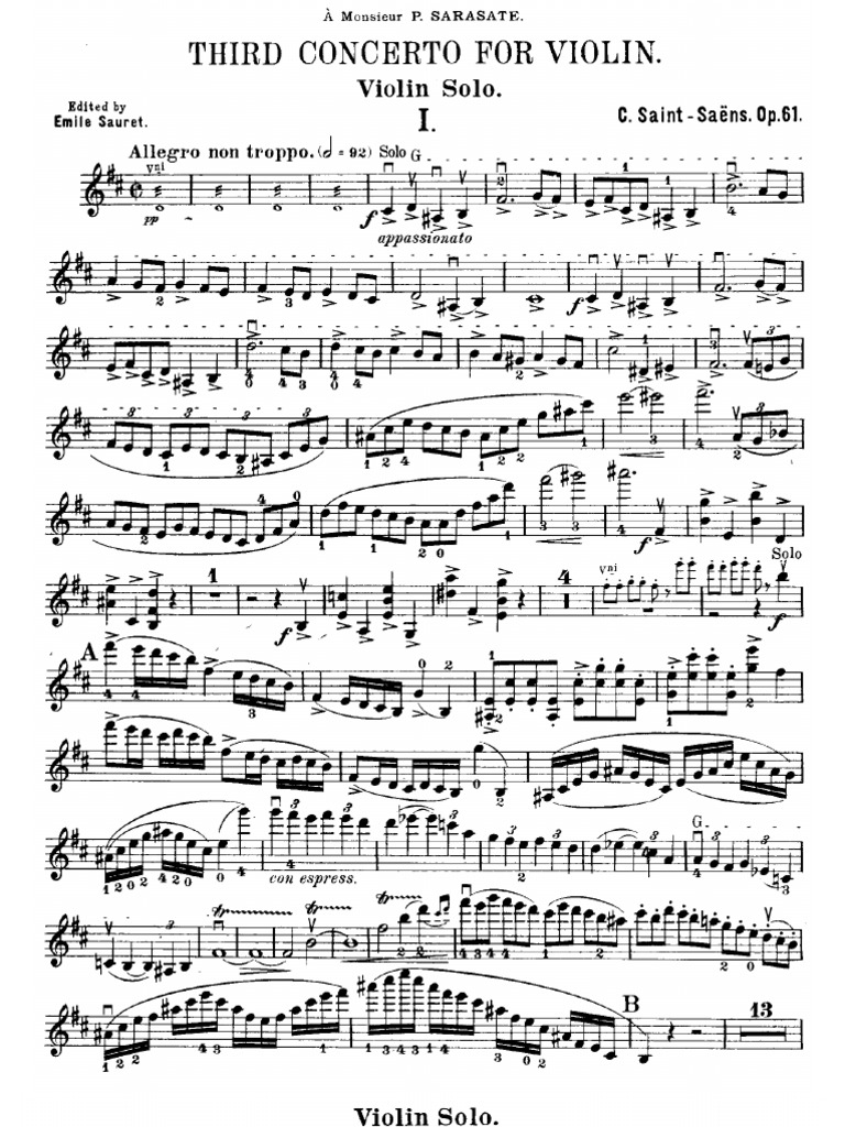 Saint Saens Violin Concerto 3 Violin