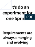 Let's Do An Experiment For One Sprint