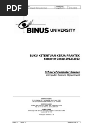 Kriteria Laporan Kp Teknik Informatika Binus