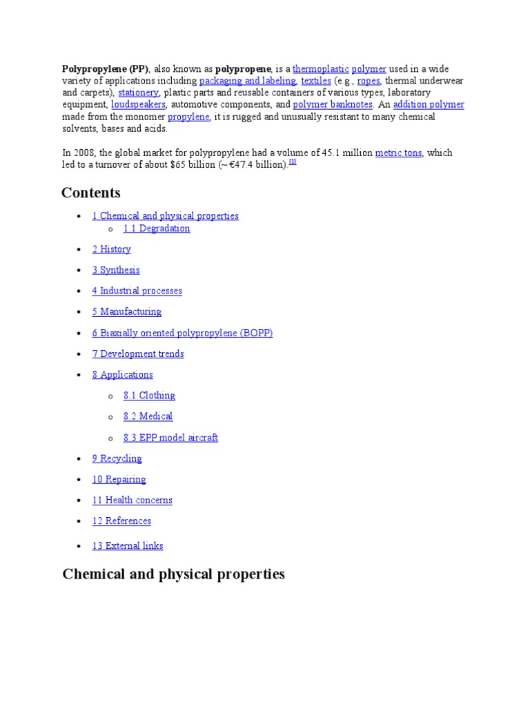 Polypropylene | PDF | Polymers | Building Engineering