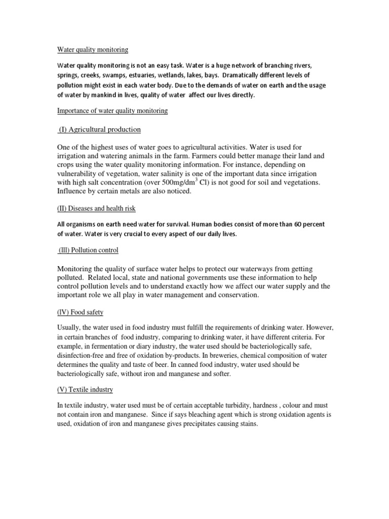Water Quality Monitoring PDF Water Ecology
