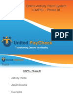 Online Activity Point System (OAPS) - Phase III: Transforming Dreams Into Reality