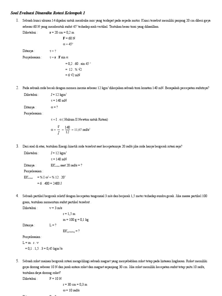 32+ Contoh Soal Dan Pembahasan Dinamika Rotasi Kelas 11 - Kumpulan