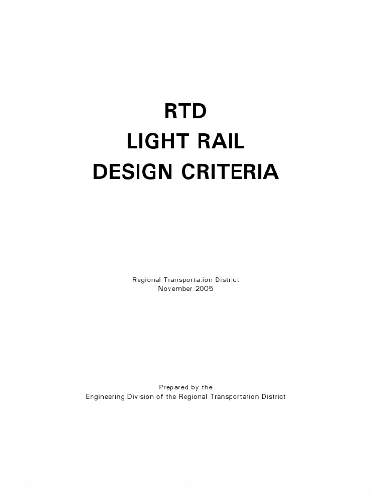RTD Light Rail Design Criteria PDF Light Rail Transport