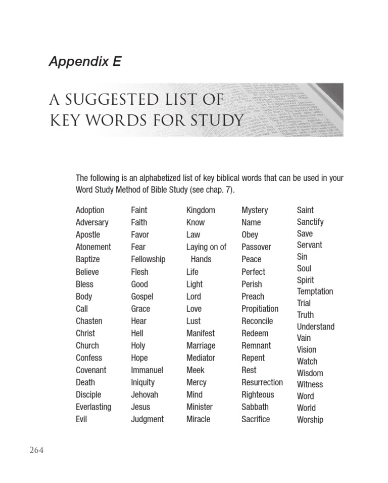 Key Biblical Words for Study | PDF