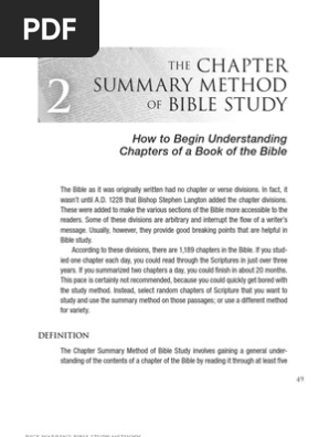 Chapter Summary Method