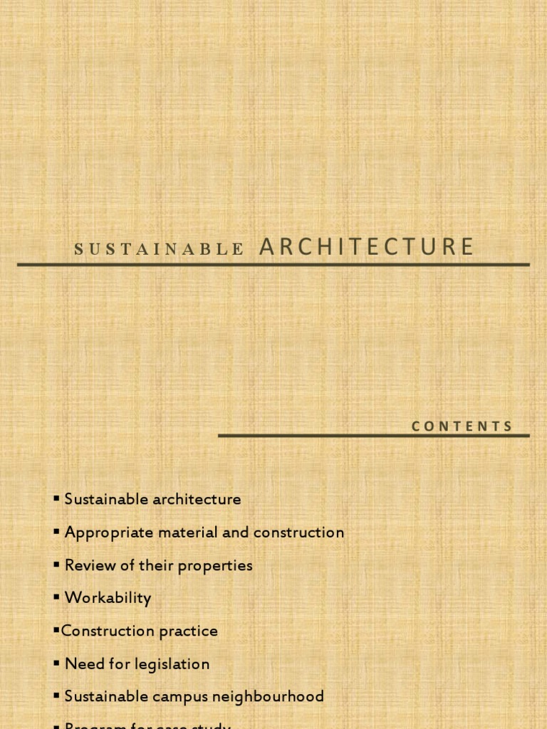 Sustainable Architecture Principles & Materials | PDF | Green Building ...