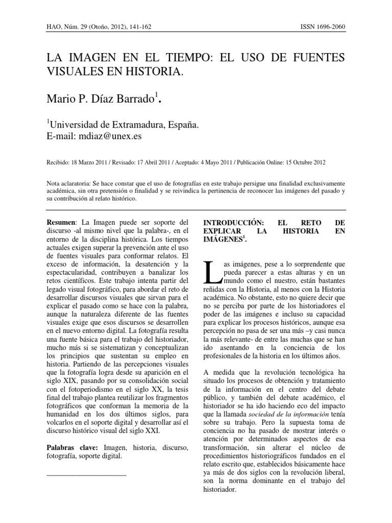 La Imagen en El Tiempo-El Uso de Fuentes Visuales en Historia | PDF ...