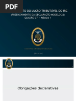 Apuramento de Lucro Tributável do IRC