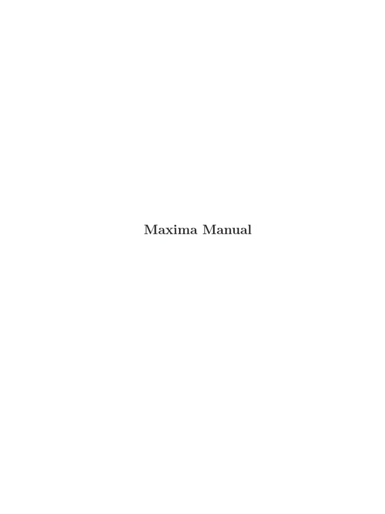 Maxima Manual Overview and Commands | PDF | Parameter (Computer ...