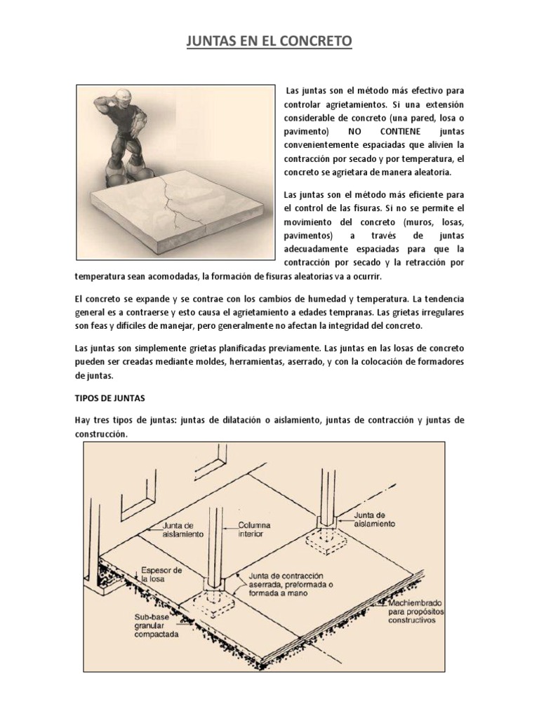 Juntas en Concreto: Control de Grietas | PDF | Hormigón | Fundación ...